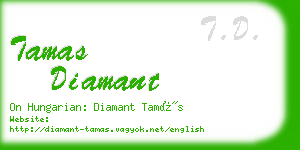 tamas diamant business card